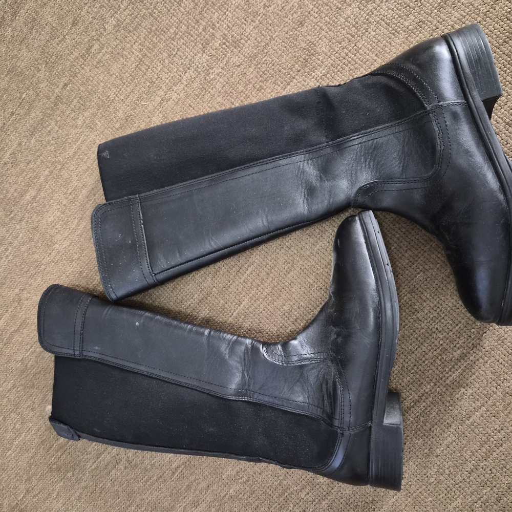 Steel Toed Black Over the Knee Boots